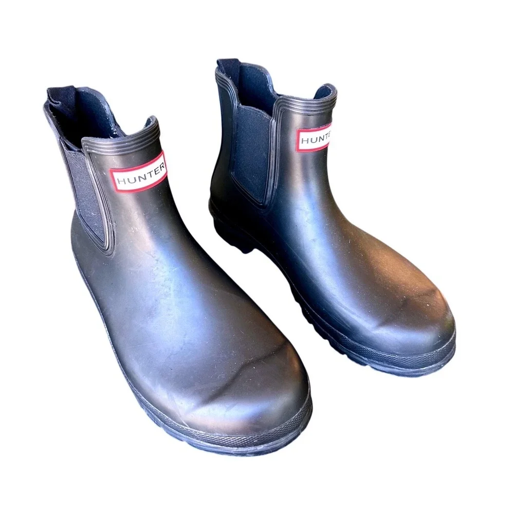 Hunter Women's Original Chelsea Rubber Rain Boots US Size 9 Matte Black